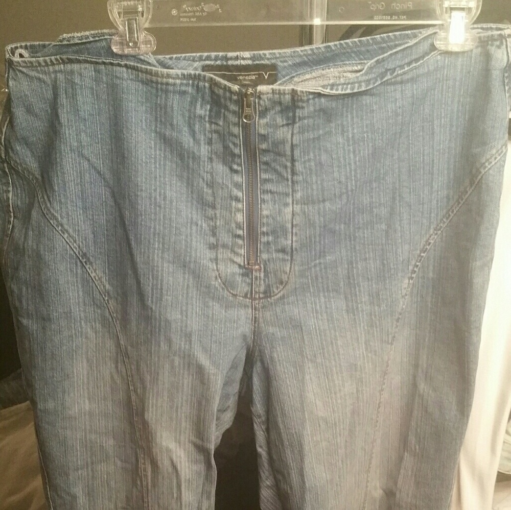 Plus Size 24 Denim Retro Wide Leg Jeans